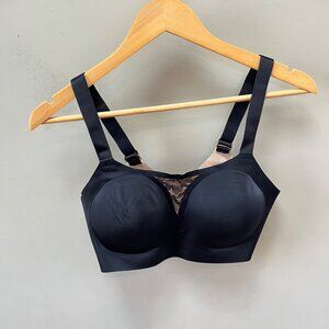 Breezies Black &‎ Beige Full Coverage Underwire Bra XL